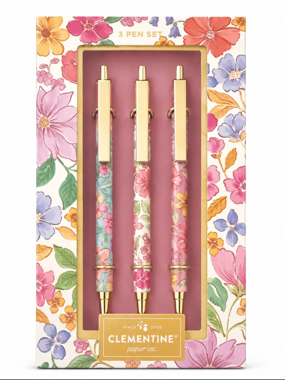 Clementine #5 Floral 3-Pen Set